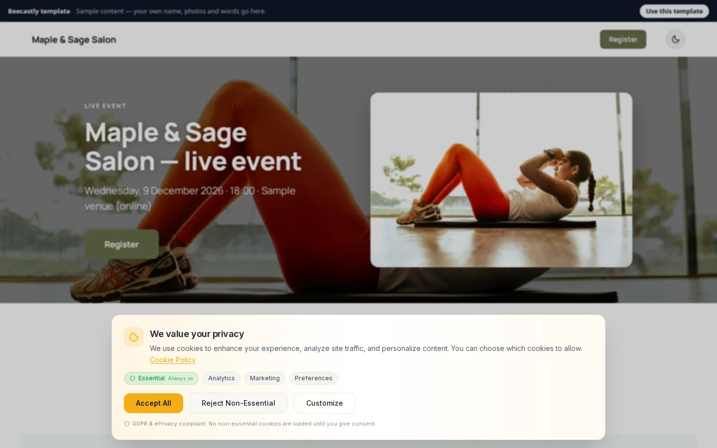 Event page — Northside Studio — демонстрационное содержимое