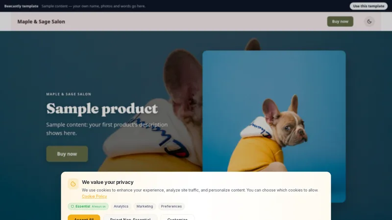 Product page — Paws & Co. Grooming — ukázkový obsah