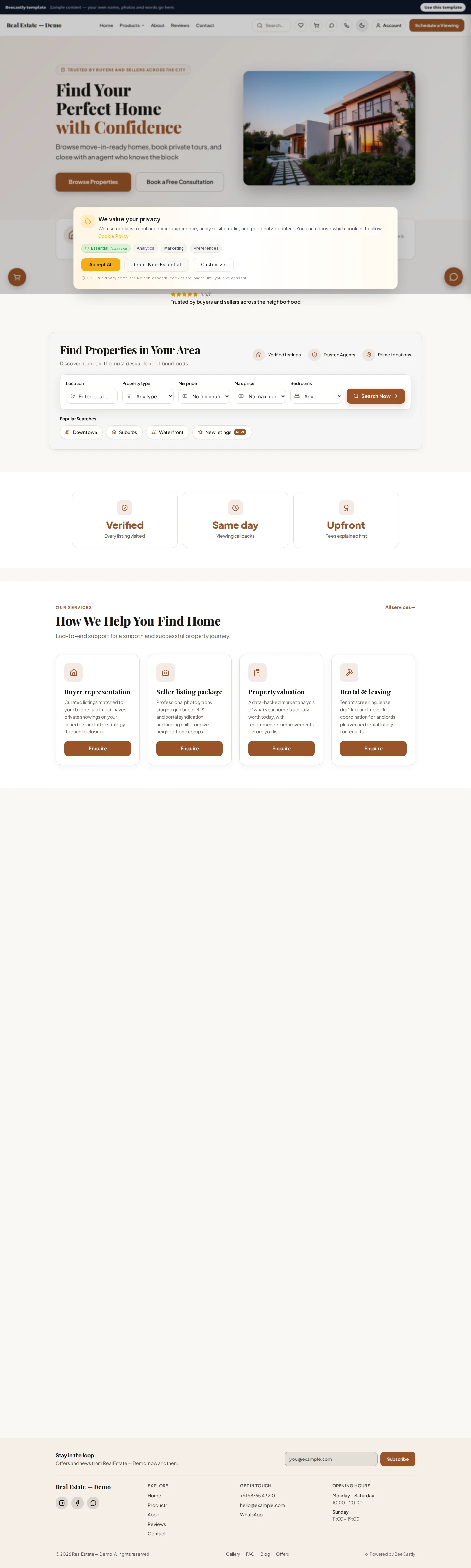 Brownstone — Brownstone Realty — voorbeeldinhoud