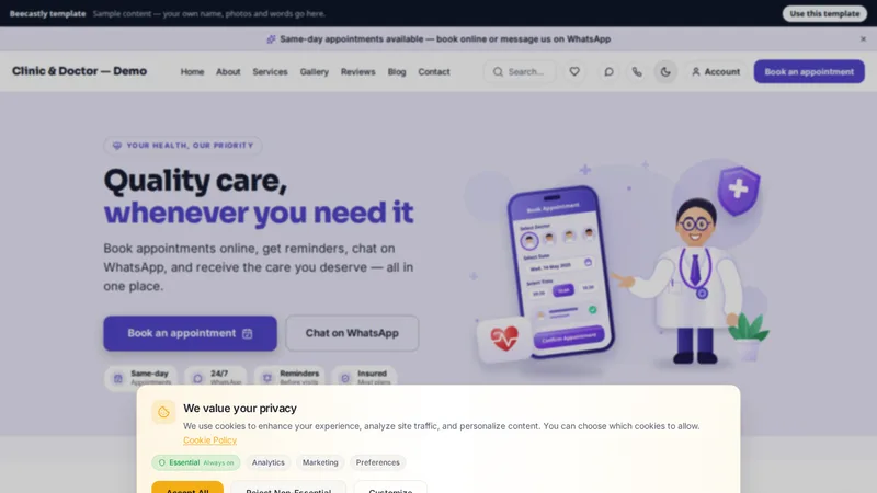 Clinic & Doctor — CarePulse — Riverside Family Clinic — sample content