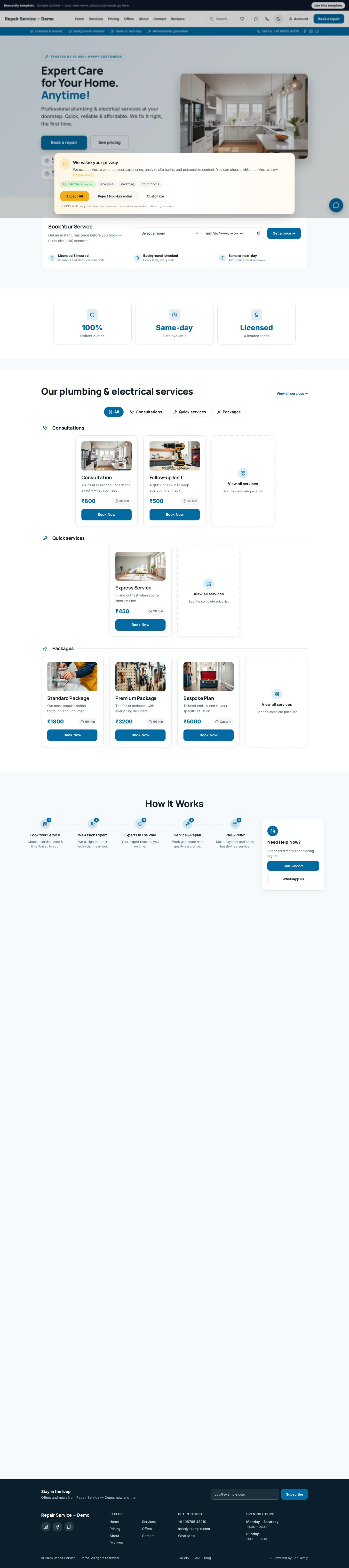 Plumber & Electrician — Conduit — Conduit Home Services — contenido de ejemplo