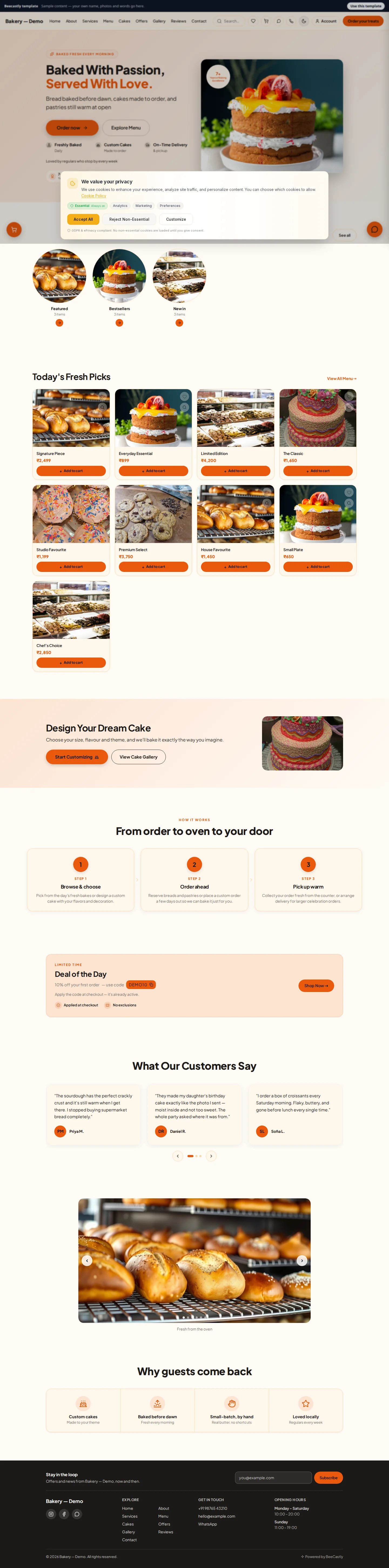 Bakery & Cakes — Confection — Sugar & Crumb Bakery — nội dung minh họa