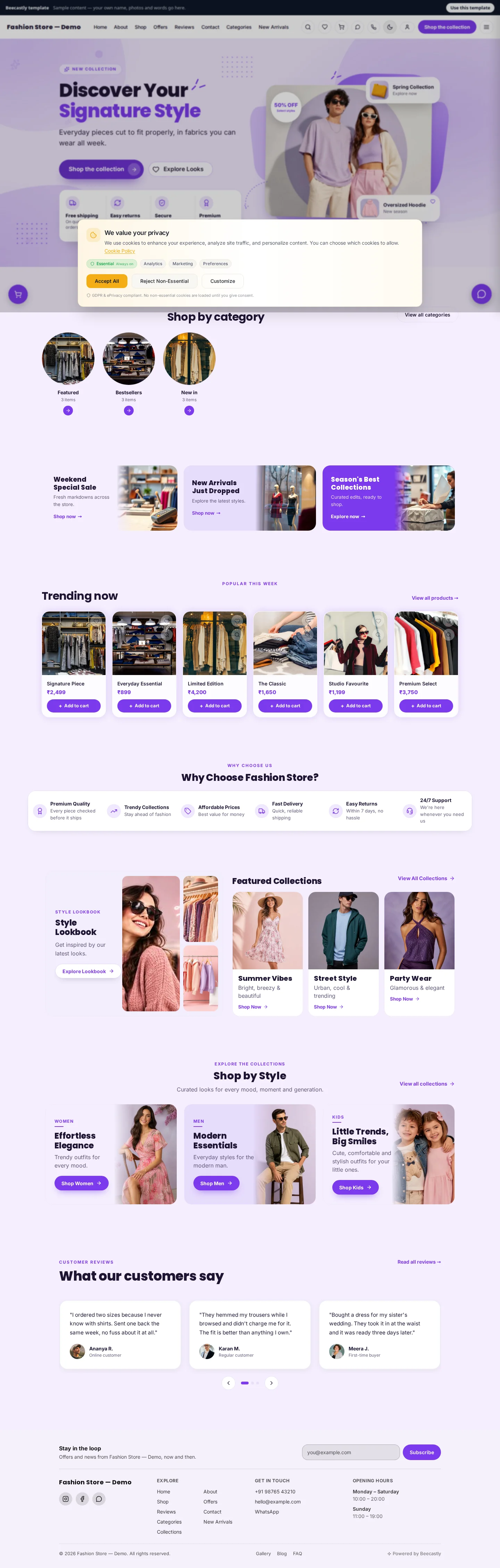 Fashion & Clothing — Drape — Drape & Co. — محتوای نمونه