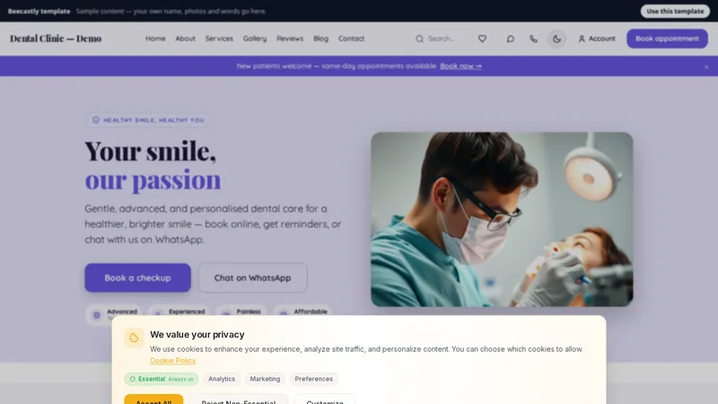 Dental Clinic — Enamel — BrightSmile Dental — sample content