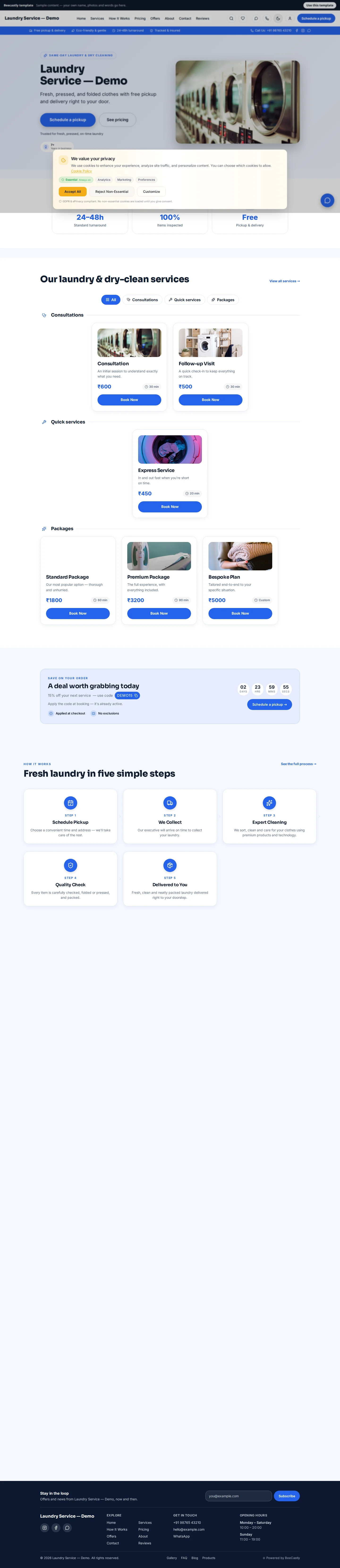 Laundry & Dry Clean — Linen — FreshFold Laundry — konten contoh