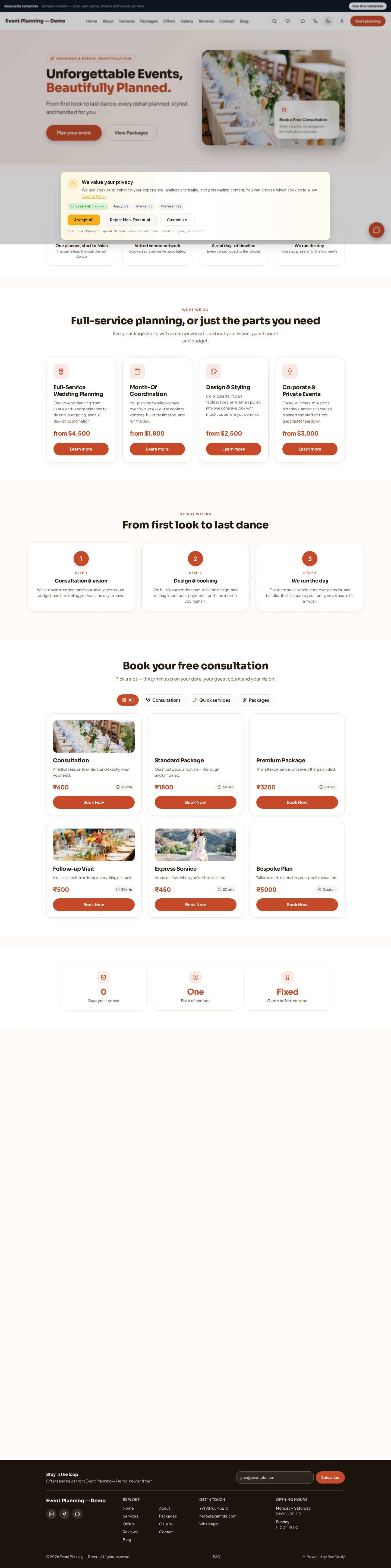 Event & Wedding Planning — Marquee — Marquee Events — নমুনা কন্টেন্ট