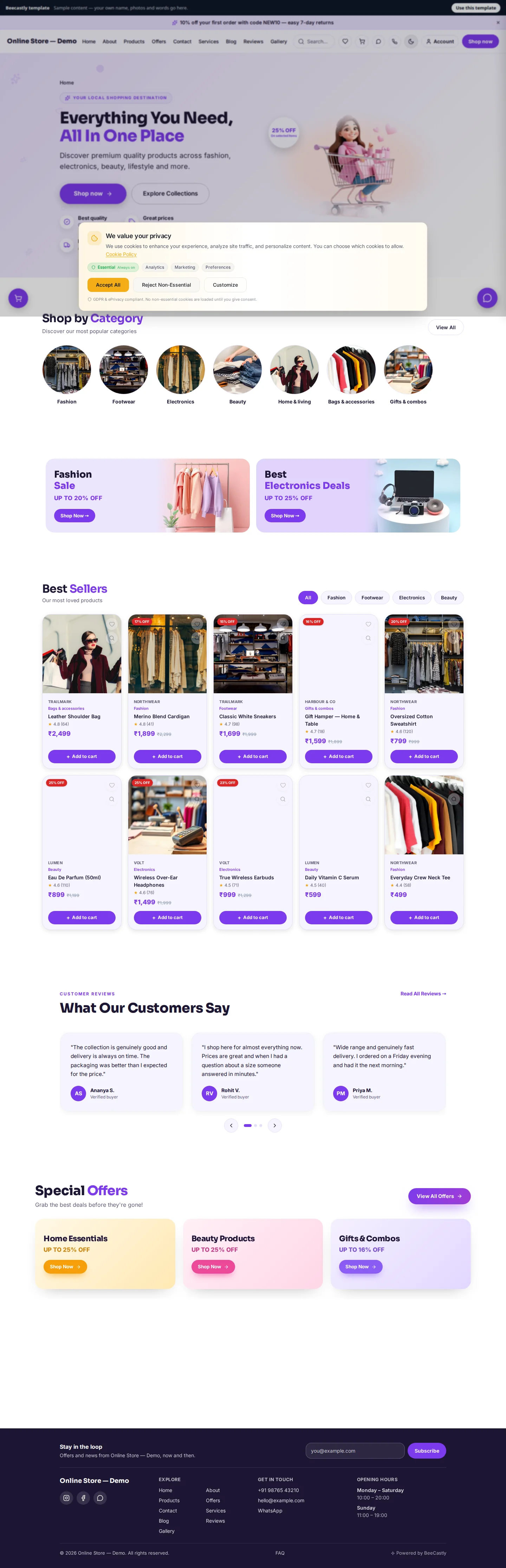 Online Store — Velora — Velora Goods — محتوى تجريبي