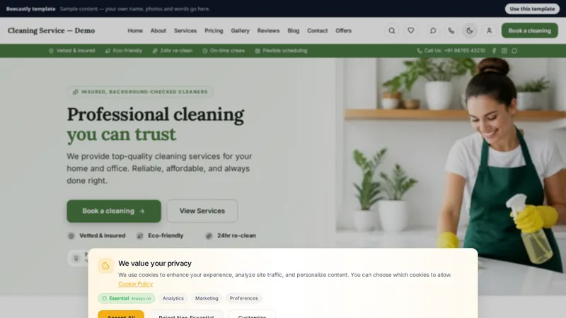Cleaning Service — Verdant — Verdant Cleaning — sample content